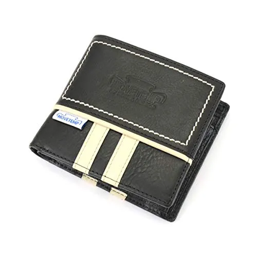[ムーブテンプ] 二つ折り財布 メンズ 小銭入れ 本革 キップレザー ハーフウォレット 革財布 牛革 キップスキン 豚革 ピッグレザー Gran Turismo グランツーリスモ GT-1 BLACK-WHITE