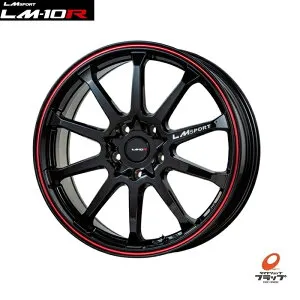 【取り寄せ品】 送料無料 4本セット ホイールのみ Lehrmeister レアマイスター LM SPORT LM-10R グロスブラック/レッドライン 18インチ 8.5J インセット+45 5穴 PCD120 JWL 4本 シビックタイプR 純正球面ナ