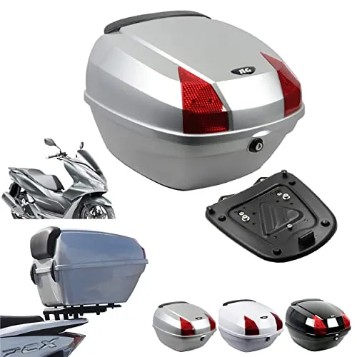 PCX専用。 ボックス&キャリア セット 容量27L 取付簡単 リアボックス リアキャリア バイクボックス トップケース バイク ケース BIKE BOX (PCX-2014~2025) PCX125/PCX150/PCX160 (PCXAG38シルバー)