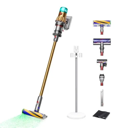 Dyson(ダイソン) 掃除機 コードレス Dyson V12 Detect Slim Absolute (SV46 ABL EX AM) スティック ハンディクリーナー サイクロン 充電スタンド付き【Amazon.co.jp限定】【高機能LEDとオートモ