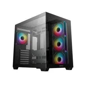 DeepCool ミドルタワー PCケース CG530 4F R-CG530-BKADA4-G-1 デュアルチャンバー ピラーレス 裏配線対応 ファン4基標準搭載 ブラック