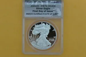 2017-W ANACS認定 PR70 DCAM シルバーイーグル 1ドル 発行初日