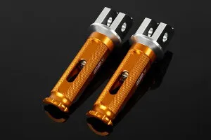 Ninja400R（ニンジャ）11～13年 アルミ削り出しステップ レーシングタイプ（取付部 シルバー/ステップバー ゴールド） SSK SPEEDRA（スピードラ）