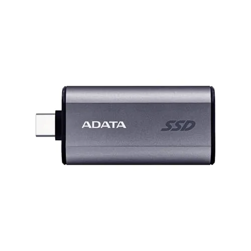 ADATA SC750 1000GB - 最大1,000MB/秒 高速USB 3.2 Gen 2 USB-C 外付けポータブル SSD ブラックチタン (SC750-1000G-CCBK)
