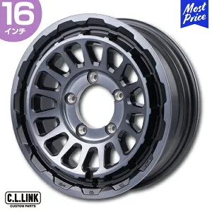 シーエルリンク ジムニー UNIONRIM HR 16インチ 5.5J +20 5-139.7 ホイール1本 MB/MSC | C.L.LINK CLLINK アルミホイール ブラック マットスモーククリア ビンテージスタイル JB64