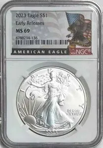 2023年 アメリカンイーグル S$1 アーリーリリース MS69 NGC アメリカンイーグルラベル
