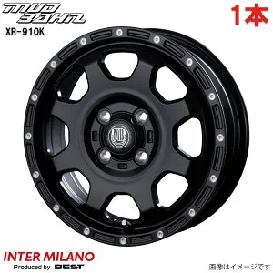 アルミホイール デリカミニ B34A/35A/37A/38A ミツビシ インターミラノ マッドバーン XR-910K 1本 単品 15インチ 4穴 【15×4.5J 4-100 INSET45 マットブラック/ピアスポリッシュ(MBK/PP)】