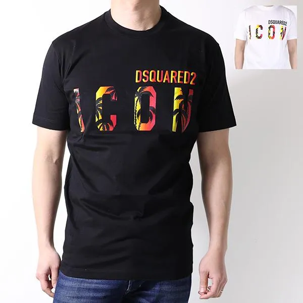 Dsquared2 ディースクエアード Tシャツ Icon Crewneck T-Shirts S79GC0065 S23009 メンズ 半袖 サンセット カットソー クルーネック コットン ロゴT