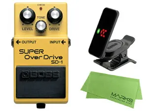 BOSS ボス SUPER OverDrive SD-1 + KORG Pitchclip 2 PC-2 + マークスオリジナルクロス セット コンパクトエフェクター