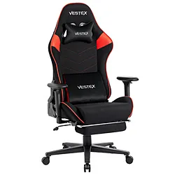 ルームワークス VES-S2FTRD ゲーミングチェア [W720ｘD720ｘH1205～1275mm] VESTEX S2FTシリーズ(フットレスト付き) レッド