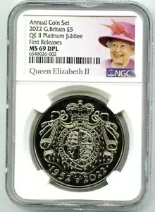2022 5PND イギリス QEII プラチナ ジュビリー NGC MS69 DPL クイーン エリザベス * FR