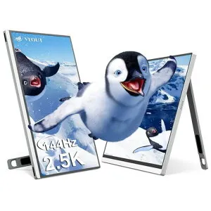 VeoutV1Pro16型2.5K144Hzポータブルモニター4色(ブラック/シルバー/ピンク/ブルー)、HDRIPSFreeSync対応、USB-C&ミニHDMIノートPC/Mac/PS5/Xbox/Switch対応-