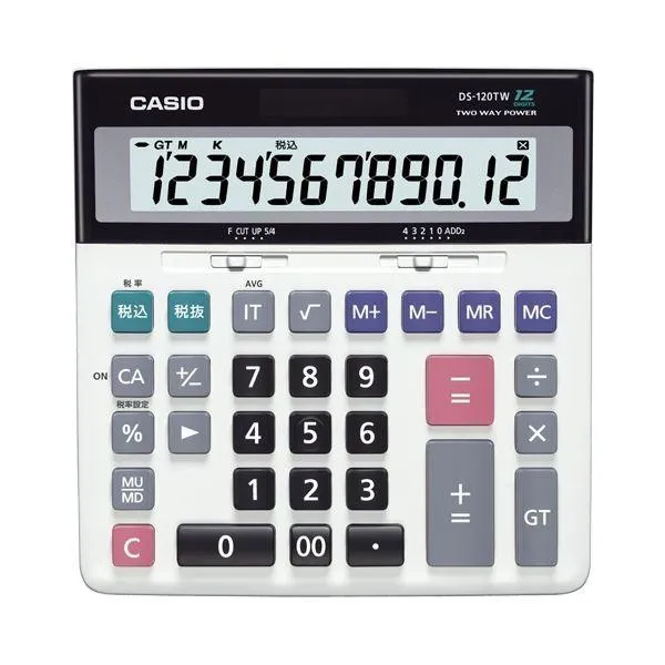 (まとめ）カシオ CASIO ビジネス電卓 12桁 デスクタイプ DS-120TW 1台〔×3セット〕