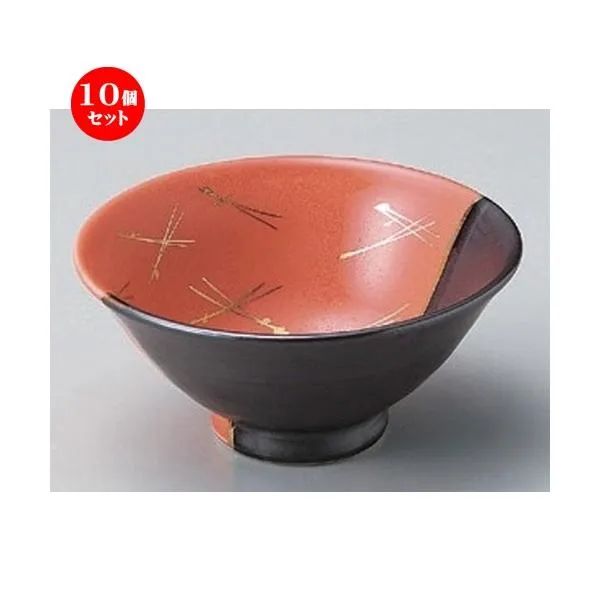 10個セット ☆ 小鉢 ☆塗り分け金松葉反小鉢 [ 11.8 x 5.3cm 140g ] | 小鉢 和食器 洋食器 おしゃれ 業務用