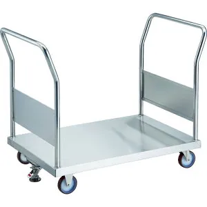 [オールステンレス製運搬車]【送料無料】 TRUSCO ステンレス台車 オールステン両袖台車 900X600 φ100NU ストッパー付 1台【代引不可・メー直】【北海道・沖縄送料別途】【smtb-KD】【法人様方のみ