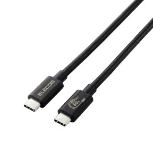 エレコム ELECOM USB Type C ケーブル USB-C to USB-C 1m 3A USB4 ブラック(USB4-V2CC10NBK) メーカー在庫品
