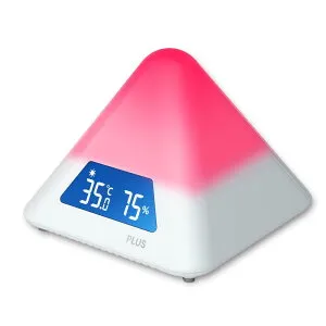 プラス 熱中症対策 色でわかる 温湿度計 温湿度LEDアラーム カラー 危険度 4段階 AT-TH03 538162