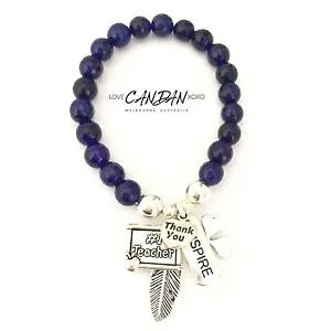 【送料無料】ブレスレット アクセサリ? ＃ブレスレットクローバー1 teacher gifts charm bracelet clover inspire thank you angel feather charms