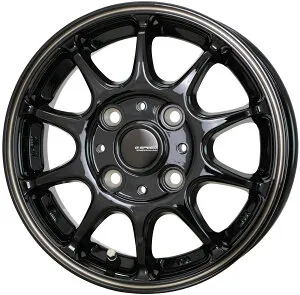 HOT STUFF ホットスタッフ G.SPEED ジー・スピード P-07 アルミホイール 4本セット 13インチ 4.00B PCD100 4穴 INSET+45 ブラック＆ブロンズクリア P07-02 軽トラ 軽自動車