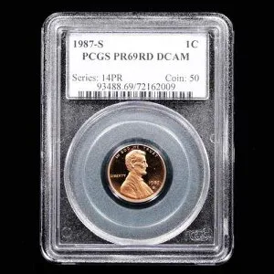 1987-S プルーフ リンカーン記念セント 1セント - PCGS グレード PR69RD DCAM