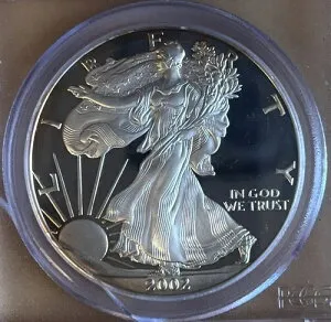 2002-W $1 - アメリカン シルバー イーグル ドル - MOY 署名 - PCGS PR69DCAM