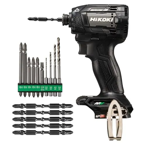 【セット買い】 HiKOKI(ハイコーキ) 36V充電式インパクトドライバ WH36DD(NNB) + ビットセット(10本入) 0040-1000 + 力こぶビット(スレンダー/5本入) 0033-5701