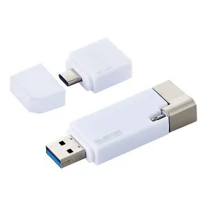 【25日は24時間限定クーポン配布】ELECOM エレコムLightningUSBメモリ/USB3.2 Gen1 /USB3.0対 32GB ホワイト MF-LGU3B032GWH(2539025)送料無料