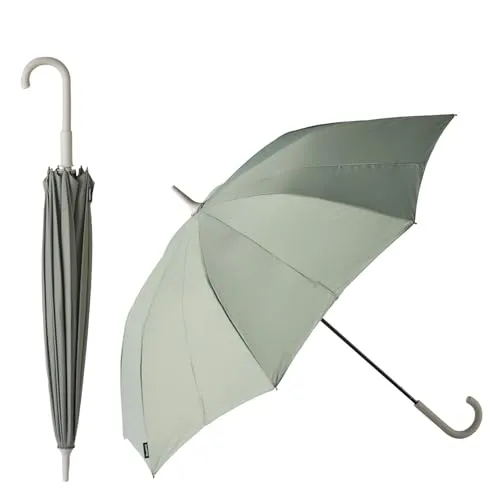 マーナ (marna) Shupatto アンブレラ 軽量化 (とじるだけで生地がまとまる) ボタンレス シュパット 傘 長傘 メンズ レディース (アッシュグリーン / 58cm) S510G
