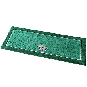 シェニールロゼ キッチンマット 約45cm×120cm グリーン (日本製 吸着 高級ウィルトン)