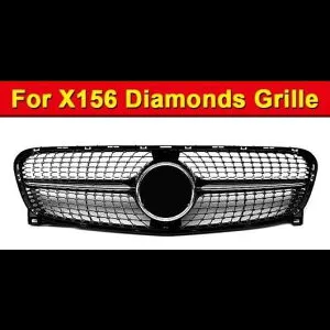 車部品 適用: GLAクラス X156 ダイヤモンド スタイル グリッド グリル GLA45 ブラック ABS GLA180 GLA200 GLA250 フロント グリル 2014-16 タイプ001 AL-EE-0841 AL Car parts