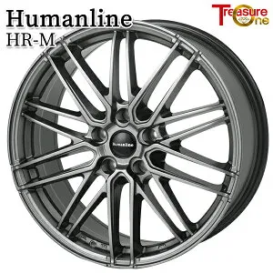 トレジャーワン ヒューマンライン HRM サイズ：16インチ 6.5J HOLE/PCD：5H 114.3 インセット：38 ハブ径：73.1 ナット座面：テーパー60° カラー：ガンメタブラック（GM） アルミホイール単品 1本 4本