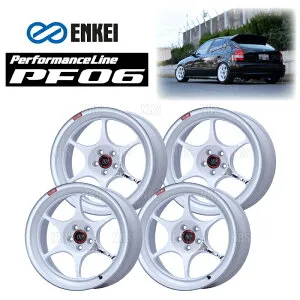 ENKEI エンケイ PF06 (M/W マシニングホワイト/リアフェイス) 8.0J x 15インチ +35 PCD114.3 5穴 4本セット (PF06-B004-MWH-4S