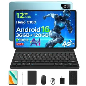 【限定9000円オフ Android 16 大画面タブレット】DOOGEE TABG6PROセット版 SIMフリー Android16 12インチ タブレット 2K 90Hzディスプレイ 36GB RAM+128GB ROM 9000mAh 大容量バッテリー 8コア G100高性能CPU 5G WI-FIモ