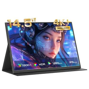 EVICIVモバイルモニター4K14.5インチ高輝度500Nit非光沢QLED人気ポータブルモニターUHD3840x240016:10黄金比125%sRGB1500:1モバイルディスプレイ保護カバー付きHDR