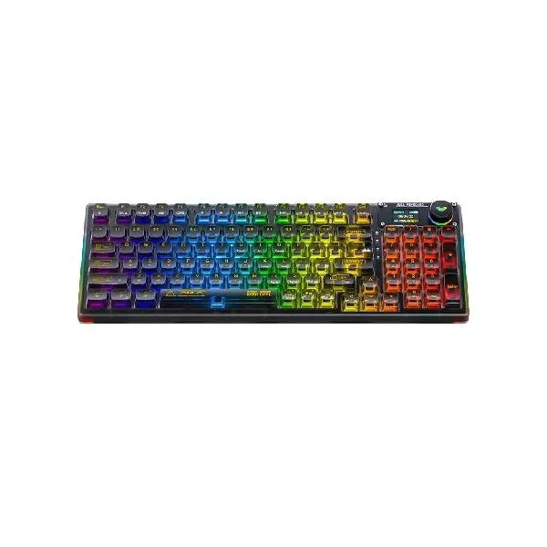 AULA F98 Pro V3 Wireless Mechanical Keyboard with Transparent Keycaps,Hot-swappable,Pre-lubed Linear Switches,Gasket Structure,RGB Backlit,TF_並行輸入