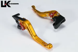 U-KANAYA ユーカナヤ GPタイプ アルミビレットレバーセット YZF-R6 YAMAHA ヤマハ ブレーキ・クラッチレバーセット ハンドル周辺パーツ ハンドル レバーカラー：マットゴールド / アジャスターカ