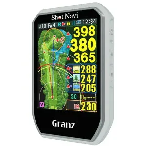 Shot Navi(ショットナビ) Granz WH ゴルフGPS タッチパネル どでか文字 超軽量54g 日本製 最新鋭GPSチップ搭載 みちびきL1S対応 競技モード 高低差 充電式 白 S