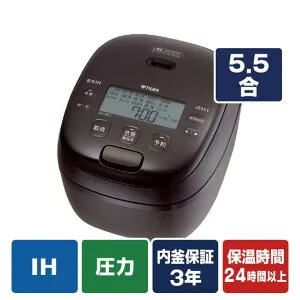 タイガー 圧力IH炊飯ジャー(5．5合炊き) ディープブラウン JRI-H100TP [JRIH100TP]【RNH】