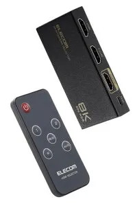 エレコムHDMI切替器8K60Hz/4K120Hz対応【PS5/PS4/PS3/Switch/FireTVStick対応】2入力1出力自動/手動切替8K4K対応ブラックDH-SW8KP21BK