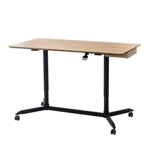 スタンディングデスク(ミーティング・ガス圧昇降・キャスター付き・W1500×D800mm・引き出しつき・薄い木目) ERD-MTGA15080LM サンワサプライ