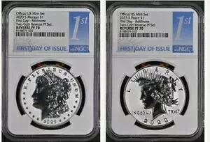 2023 S リバース プルーフ モーガン ピース シルバー ダラー NGC PF70 初日ボルティモア。