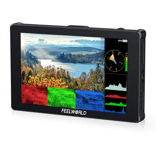 FEELWORLD F7 Plus 7インチ 1200nit デジタル一眼レフカメラ フィールドモニター タッチスクリーン 3D Lut HDR 波形 F970 外部電源インストールキット 1920x1200 4K 60Hz HDMI 入出力 8.4V D