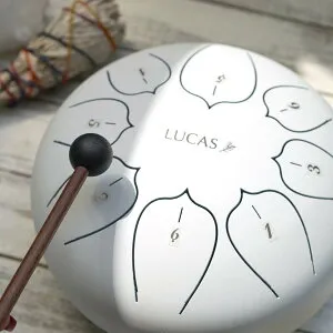 アーシスト LUCASロゴ入りヒーリングドラム M 中音 約25cm 専用ケース付き【楽天倉庫直送h】LUCASロゴ入りヒーリングドラム 専用ケース付き 音の振動を奏でる癒しの楽器