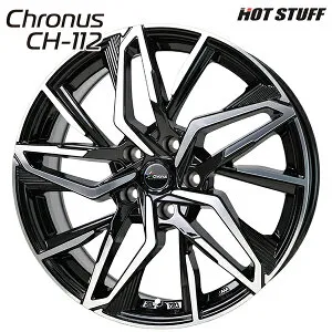 ホットスタッフ クロノス CH112 サイズ：18インチ 8.0J HOLE/PCD：5H 114.3 インセット：42 カラー：メタリックブラックポリッシュ（MB/P） アルミホイール単品 1本 4本以上送料無料