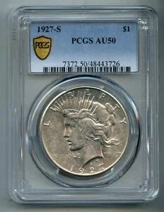 1927年 Sピース銀貨 PCGS AU 50