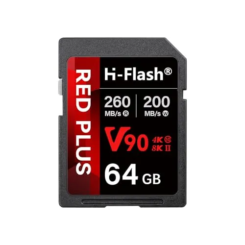 64GB SDカード V90 UHS-II 高速プログレード メモリーカード，読み込み260MB/秒・書き込み200MB/秒で4K/8K HDR 360oビデオに最適，カメラ 写真家 コンテンツクリエイター向け (v90 sd card 64gb)