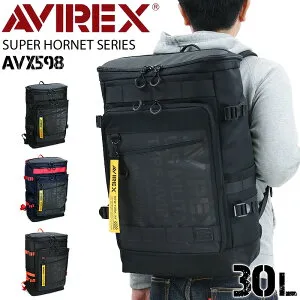 アビレックス バッグ リュック メンズ 大容量 30L アヴィレックス AVIREX かっこいい スーパーホーネット スクエアリュック リュックサック デイパック ボックス型 通学 通勤 男子 高校生 レデ