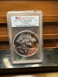 2013年 グレートベイスン ファーストストライク MS69 DMPL 5オンス シルバー クォータードル