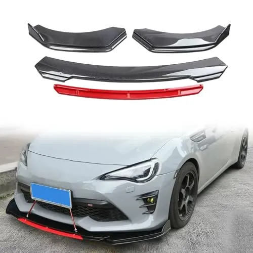 フロント バンパー に適用 スズキ スイフトZC83S ZD83S ZC13S ZC53S ZD53S ZC33S ZC43S フロントバンパーリップスポイラー 分割式光沢のある黒 またはカーボンファイバー仕上げ スポーティーなリアスポイラー 傷防止・軽量