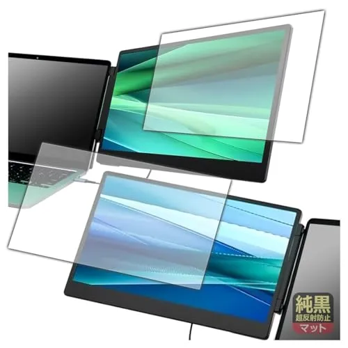 PDA工房 LAPTOMO 14.1インチ トリプルポータブルモニター S3 対応 純黒クリア[超反射防止] 保護 フィルム 反射低減 防指紋 日本製